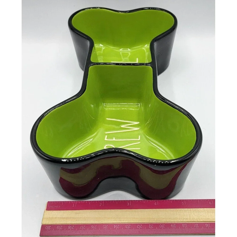 Rae Dunn Ceramic 10in Brew Gruel Bone Pet Bowl Halloween